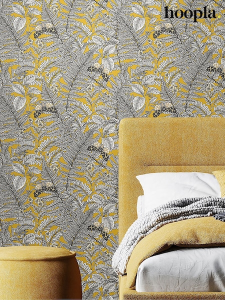 Hoopla Walls Mustard Wild Ferns 10M Wallpaper (H44464) | £45