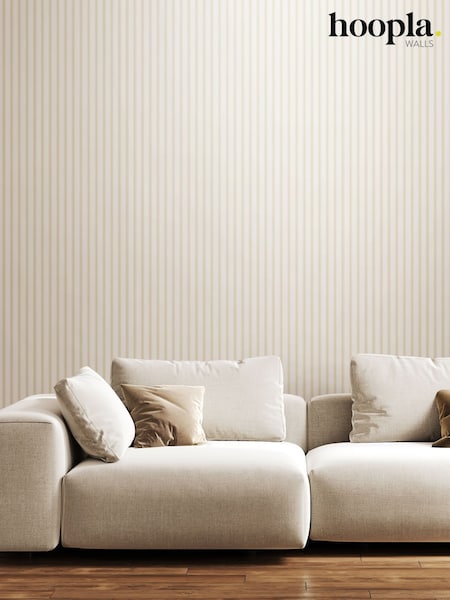 Hoopla Walls Linen Chalk Stripe 10M Wallpaper (H44467) | £35