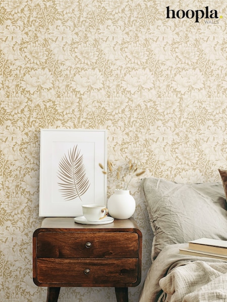 Hoopla Walls Flax Chrysanthemum 10M Wallpaper (H44480) | £45