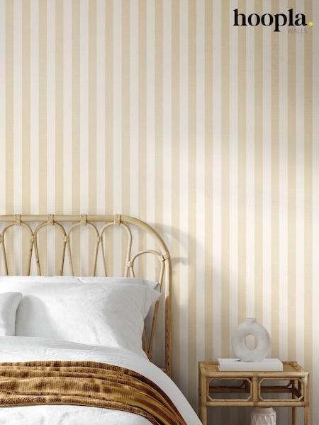 Hoopla Walls Oyster Shadow Stripe 10M Wallpaper (H44484) | £35