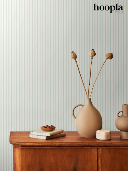 Hoopla Walls Seafoam Chalk Stripe 10M Wallpaper (H44494) | £35