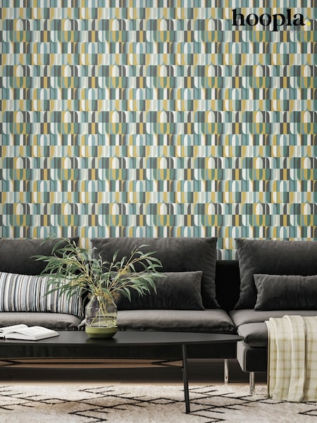 Hoopla Walls Petrol Mix Building Blocks 10M Wallpaper (H44495) | £40
