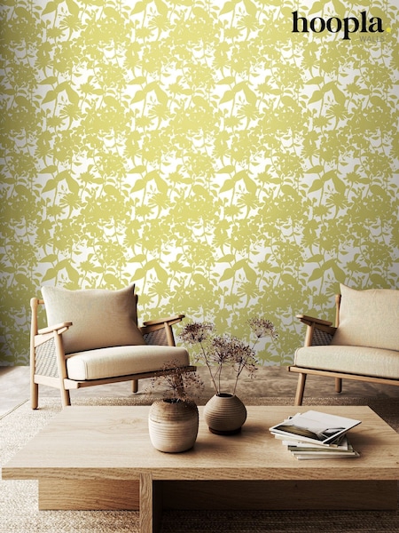 Hoopla Walls French Lime Summer Silhouette 10M Wallpaper (H44496) | £45