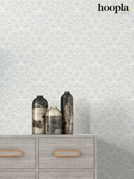 Hoopla Walls Grey Ditsy Deco Fan 10M Wallpaper (H44499) | £35