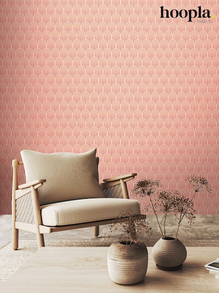 Hoopla Walls Blush Pink Retro Arch 10M Wallpaper (H44526) | £40