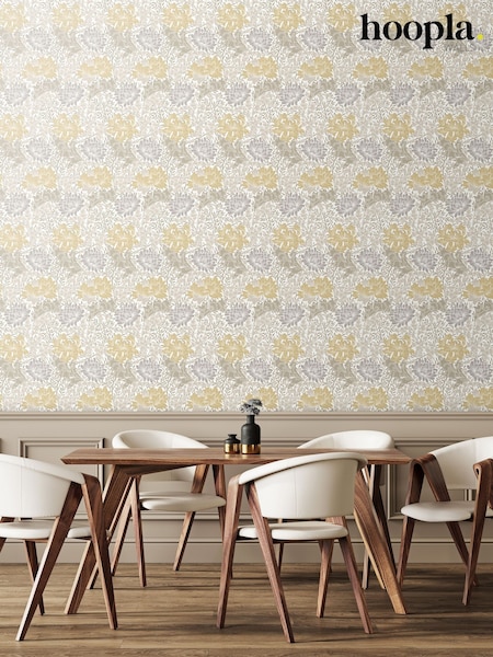Hoopla Walls Natural Stone Chrysanthemum 10M Wallpaper (H44530) | £45