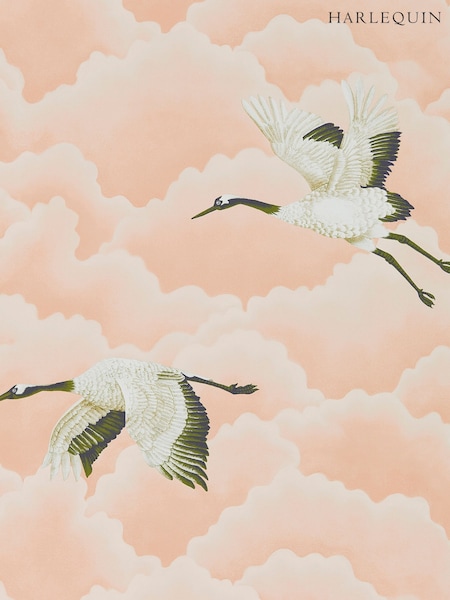 Harlequin Blush Cranes in Flight Idyllic 10M Wallpaper (H44550) | £88