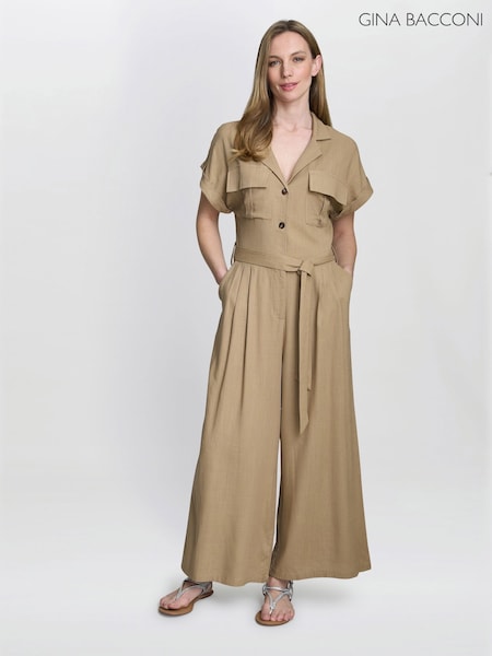Gina Bacconi Carmela Brown Jumpsuit (H44551) | £120