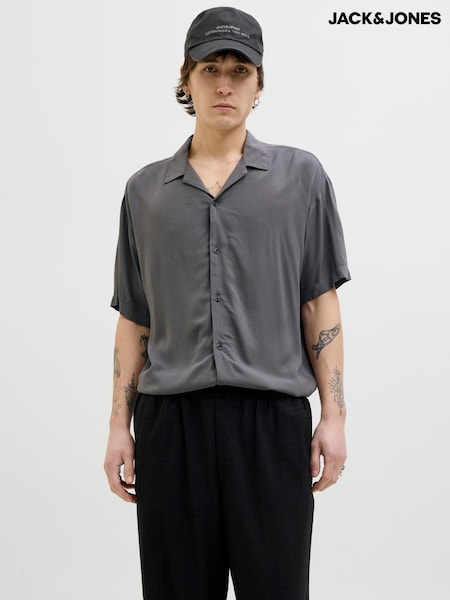 JACK & JONES Grey Short Sleeve Resort Shirt (H44608) | £25