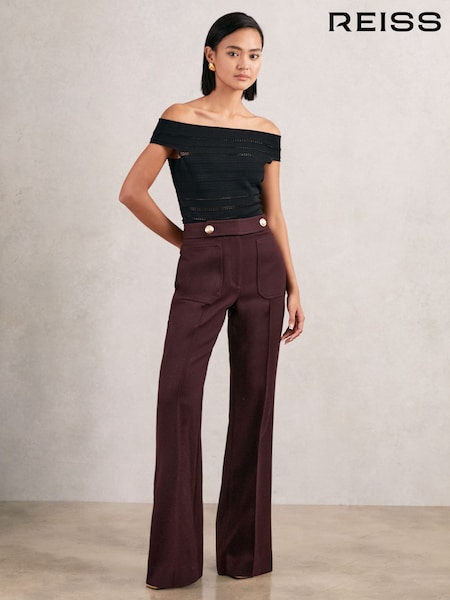 Reiss Burgundy Lily Trousers (H44737) | £190