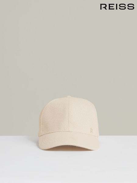 Reiss Neutral Cassie Waffle-Knit Baseball Cap (H44751) | £48