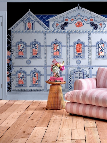 Cath Kidston Navy Doll House Mural 4 x 2.5m (H44772) | £230