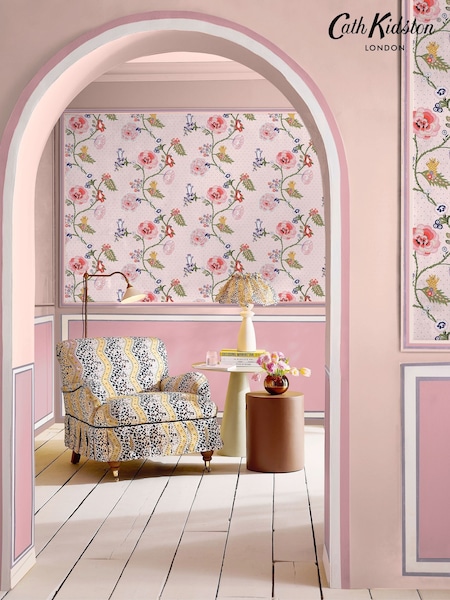 Cath Kidston Pink Catnip 10M Wallpaper (H44779) | £42