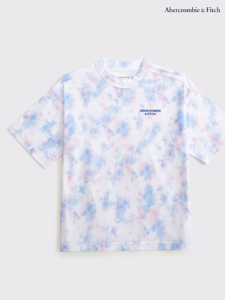 Abercrombie & Fitch Graphic Print Logo White T-Shirt (H44789) | £19