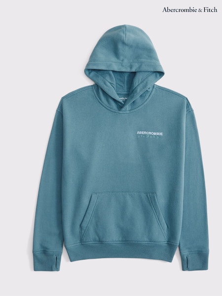 Abercrombie & Fitch Blue Logo Popover Hoodie (H44796) | £40