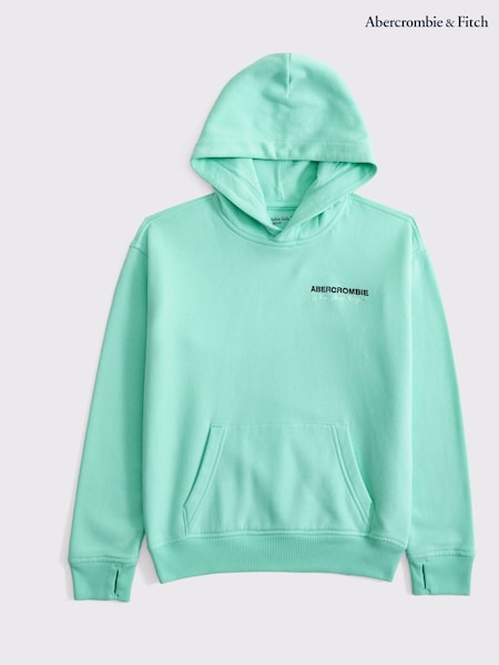 Abercrombie & Fitch Green Logo Popover Hoodie (H44798) | £40