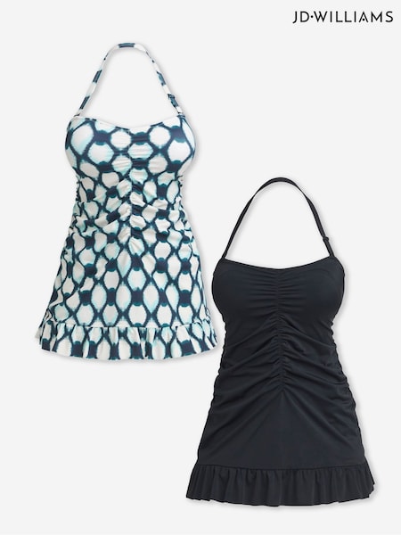 JD Williams Blue Value Swimdresses 2 Pack (H44830) | £40