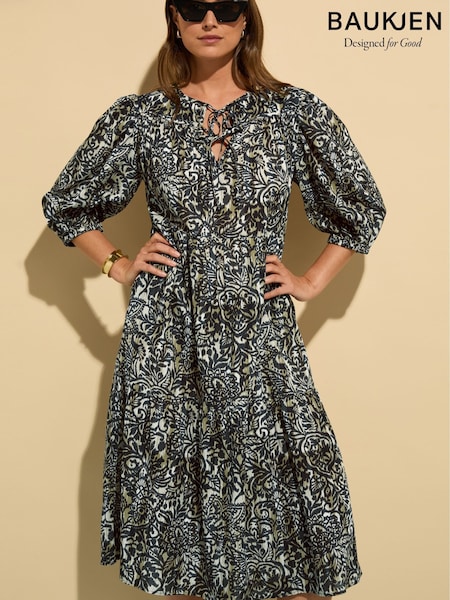 Baukjen Mathilda Kaftan Black Dress (H44838) | £179