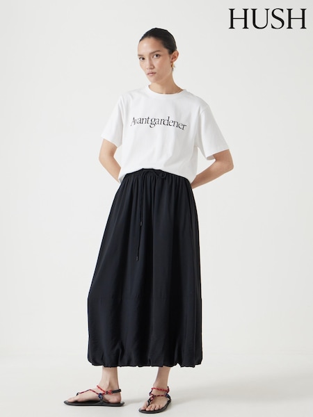 Hush Black Balloon Midi Skirt (H44899) | £90