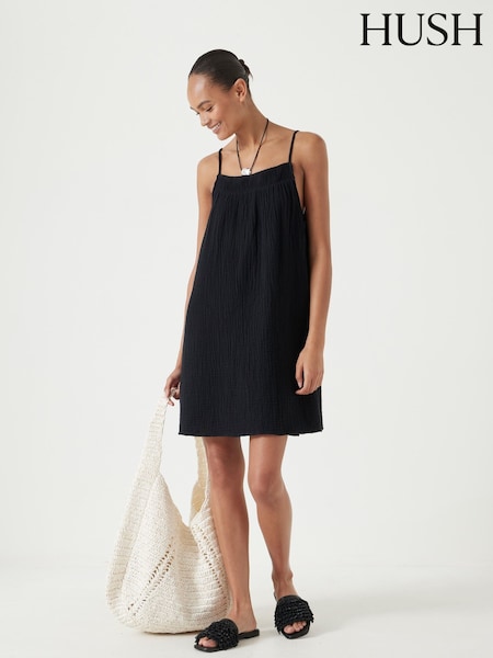 Hush Black Cali Cotton Gauze 100% Cotton Mini Dress (H44914) | £70