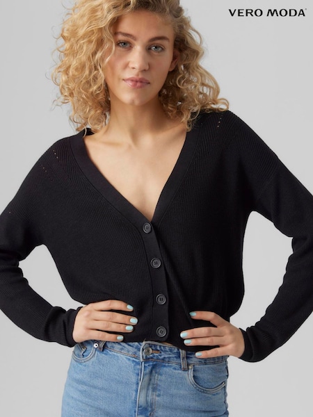 VERO MODA Black Lightweight V-Neck Cardigan (H44969) | £32