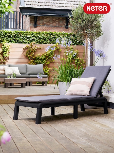 Keter Grey Mallorca Sun Lounger With Cushion (H44999) | £130