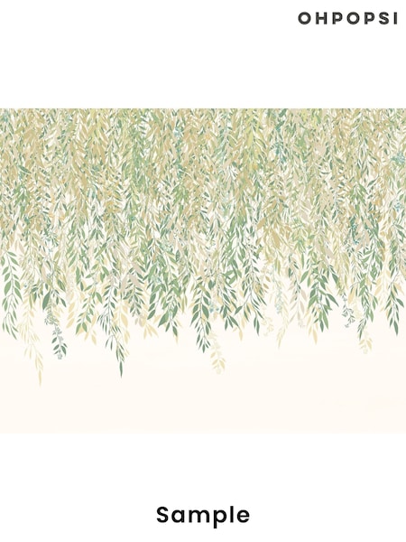 Ohpopsi Sage and Ochre Cascading Willow A4 Wallpaper Sample (H45023) | £1