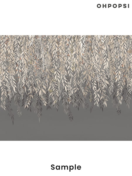 Ohpopsi Charcoal Cascading Willow A4 Wallpaper Sample (H45025) | £1