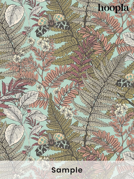 Hoopla Walls Rosehip Wild Ferns A4 Wallpaper Sample (H45048) | £1