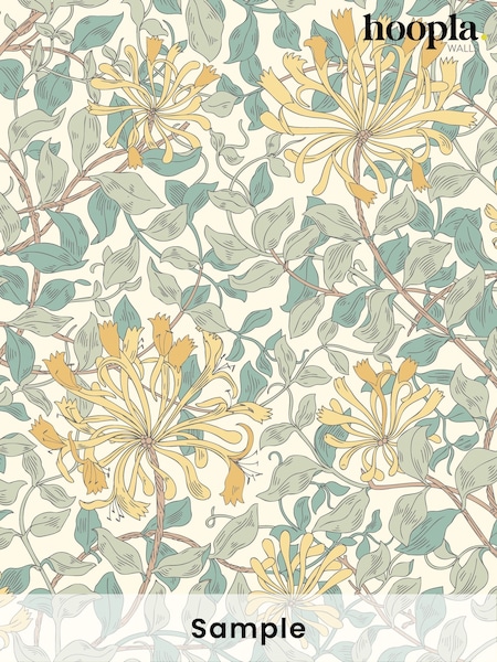 Hoopla Walls Seafoam Honeysuckle Leaf Trail A4 Wallpaper Sample (H45061) | £1