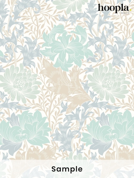 Hoopla Walls Duckegg Blue Chrysanthemum A4 Wallpaper Sample (H45064) | £1