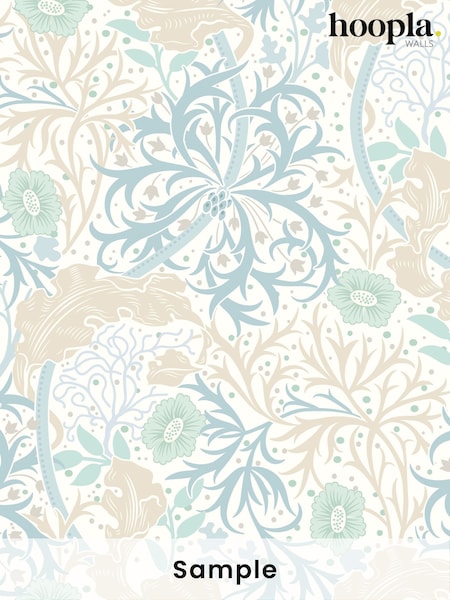 Hoopla Walls Soft Blue Seaweed Garden A4 Wallpaper Sample (H45075) | £1