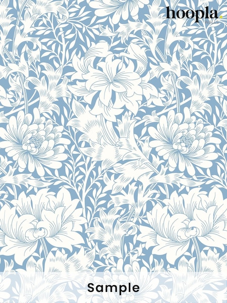 Hoopla Walls Wedgewood Blue Chrysanthemum A4 Wallpaper Sample (H45088) | £1
