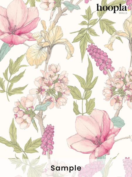 Hoopla Walls Sweet Pea Orchid Bloom A4 Wallpaper Sample (H45097) | £1