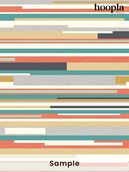 Hoopla Walls Orange Blue Building Blocks A4 Wallpaper Sample (H45100) | £1