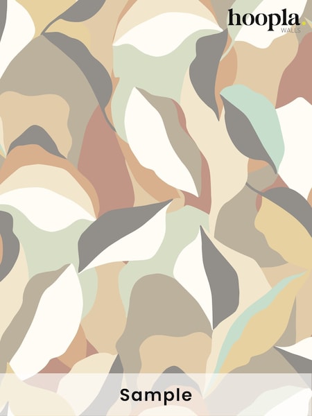 Hoopla Walls Caramel Mint Leafy Patchwork A4 Wallpaper Sample (H45103) | £1