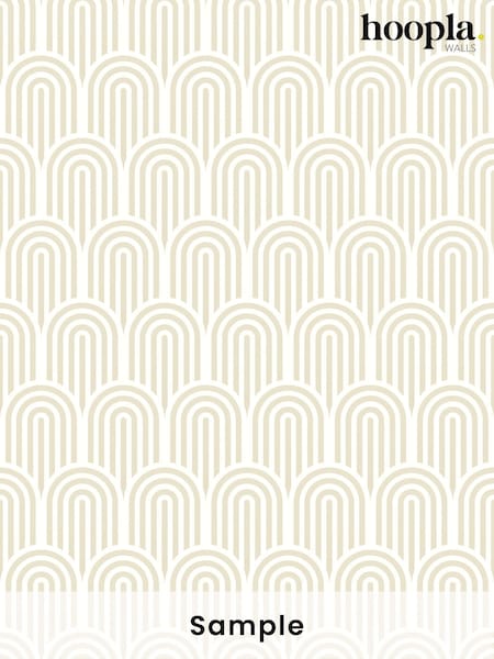 Hoopla Walls Cream Retro Arch A4 Wallpaper Sample (H45108) | £1