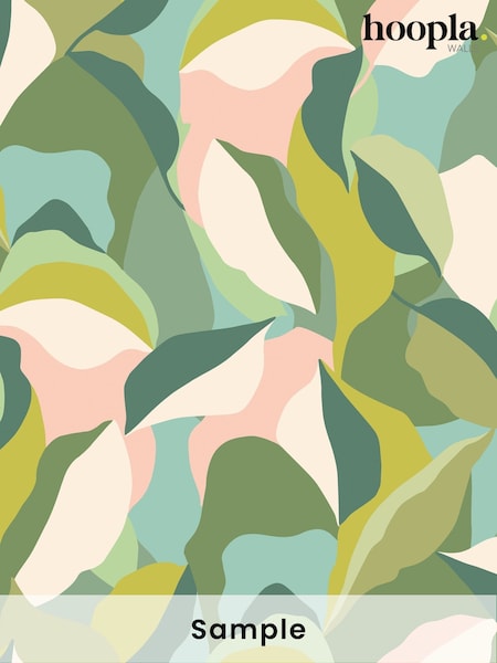 Hoopla Walls Green Leafy Patchwork A4 Wallpaper Sample (H45118) | £1