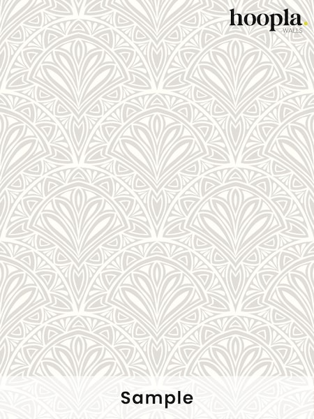 Hoopla Walls Grey Ditsy Deco Fan A4 Wallpaper Sample (H45135) | £1