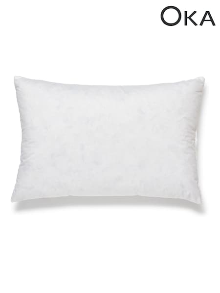 Oka White Square Duck Feather-Filled Cushion Pad 60 X 35cm (H45217) | £18