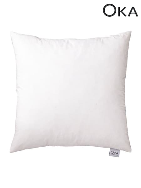 Oka White Square Duck Feather-Filled Cushion Pad 51 X 51cm (H45219) | £18