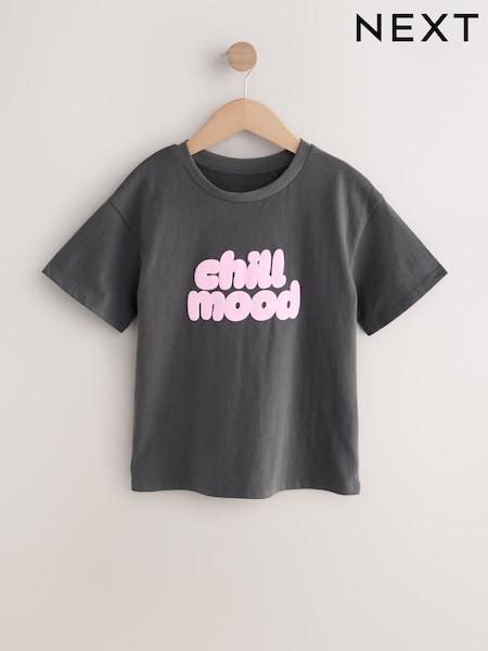 Grey Oversized Graphic Print T-Shirt (3-16yrs) (H45222) | £9 - £14