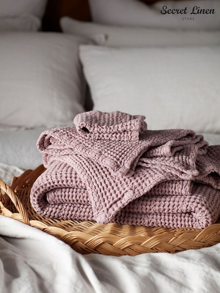 Secret Linen Store Vintage Rose Waffle Towel (H45254) | £16 - £30