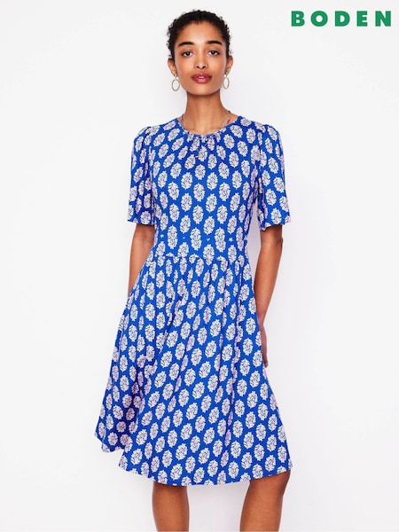 Boden Blue Louisa Short Jersey Dress (H45263) | £66