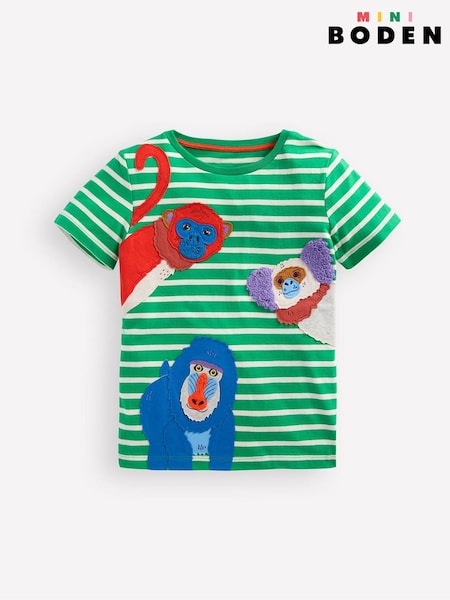 Boden Green 100% Cotton Appliqué T-Shirt (H45279) | £19 - £21