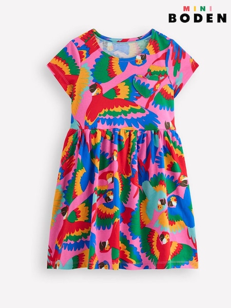 Boden Green 100% Cotton Heart Pocket Fun Jersey Dress (H45326) | £21 - £23