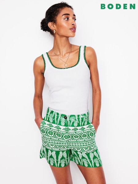 Boden Green Westbourne 100% Linen Shorts (H45357) | £80