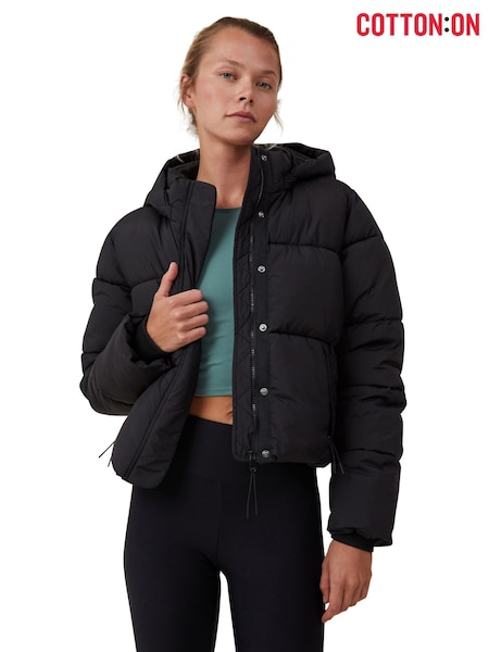 Cotton On Black The Mother Puffer Jacket (H45372) | £45