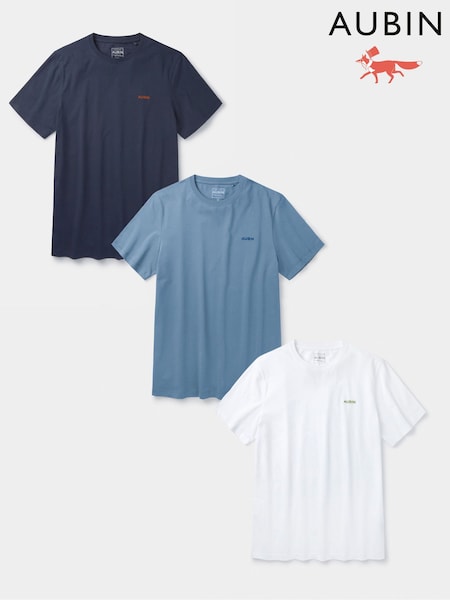 Aubin Hemingbrough 100% Cotton T-Shirts 3 Pack (H45373) | £90