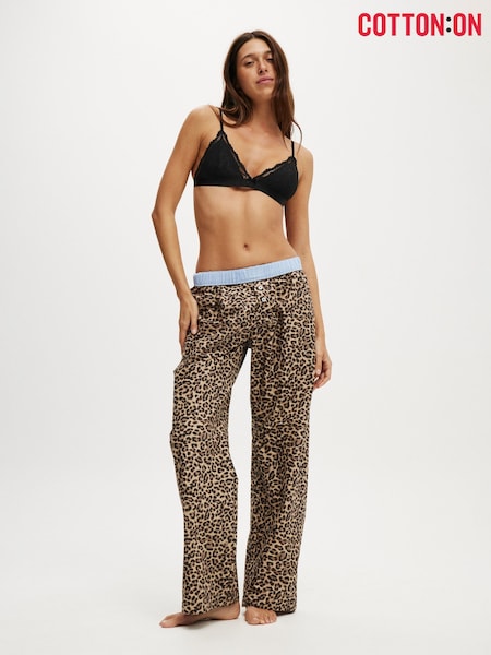 Cotton On Animal Boyfriend Wide Leg Boxer Trousers (H45378) | £25